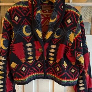 Vibrant Geometric Blazer with Bold Patterns